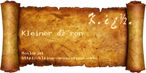Kleiner Áron névjegykártya